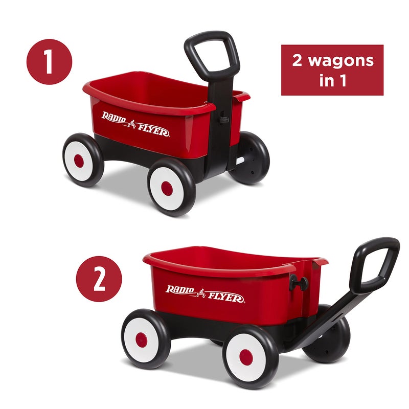 Radio Flyer Push & Pull Walker Wagon, Red, for Kids 1-4 Years Old, Locking Handle for Stability, Baby Push Walker Converts to Pull Wagon, for Indoor & Outdoor Play - Image 3