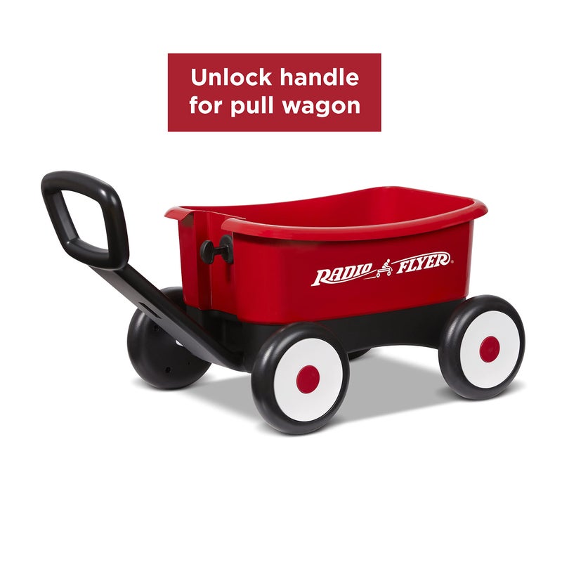 Radio Flyer Push & Pull Walker Wagon, Red, for Kids 1-4 Years Old, Locking Handle for Stability, Baby Push Walker Converts to Pull Wagon, for Indoor & Outdoor Play - Image 4