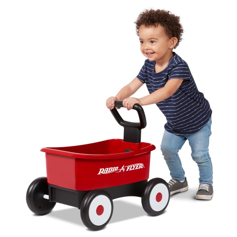 Radio Flyer Push & Pull Walker Wagon, Red, for Kids 1-4 Years Old, Locking Handle for Stability, Baby Push Walker Converts to Pull Wagon, for Indoor & Outdoor Play - Image 1