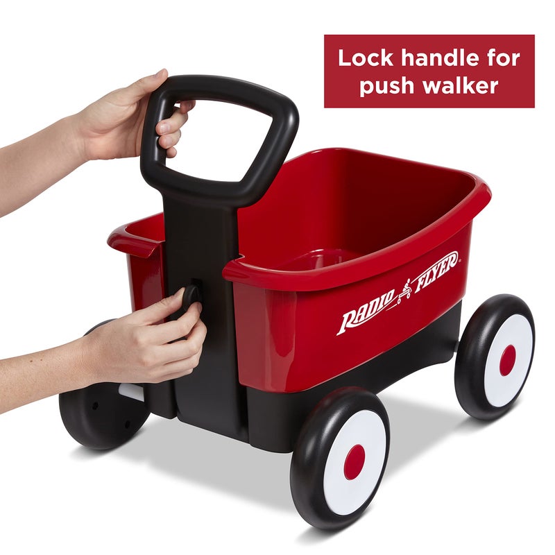 Radio Flyer Push & Pull Walker Wagon, Red, for Kids 1-4 Years Old, Locking Handle for Stability, Baby Push Walker Converts to Pull Wagon, for Indoor & Outdoor Play - Image 5