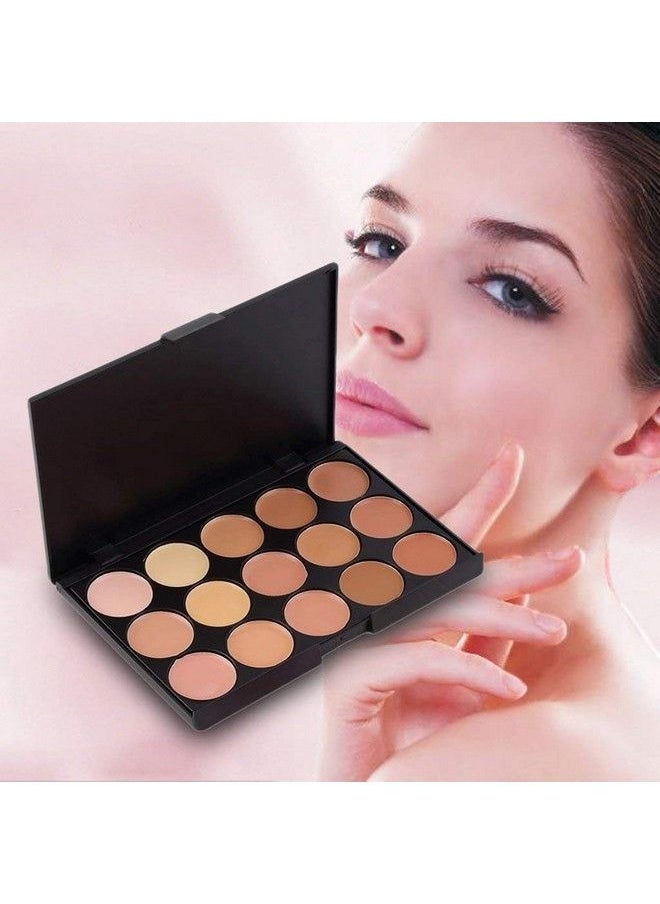 ClubComfort - � 15 Colors Contour Face Cream Makeup Concealer Palette 15 Gm + Make Up Brush - Image 1