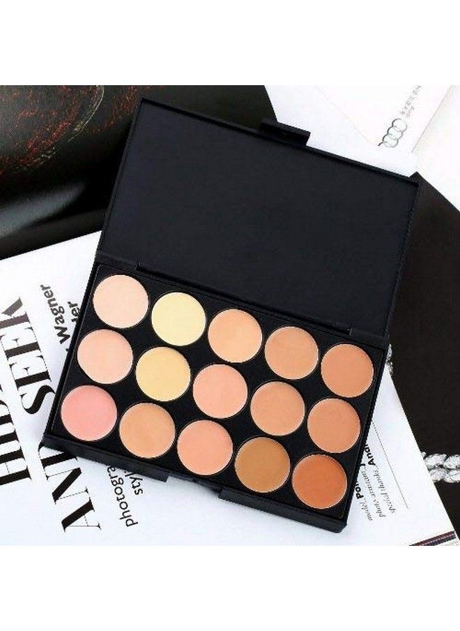 ClubComfort � 15 Colors Contour Face Cream Makeup Concealer Palette 15 Gm + Make Up Brush  - Image 5