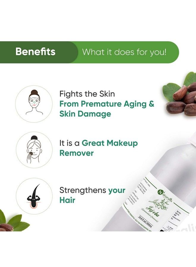 Naturalis Essence Of Nature Extra Virgin & Unrefined Cold Pressed Golden Jojoba Carrier Oil For Face And Hair 1000Ml - Image 4