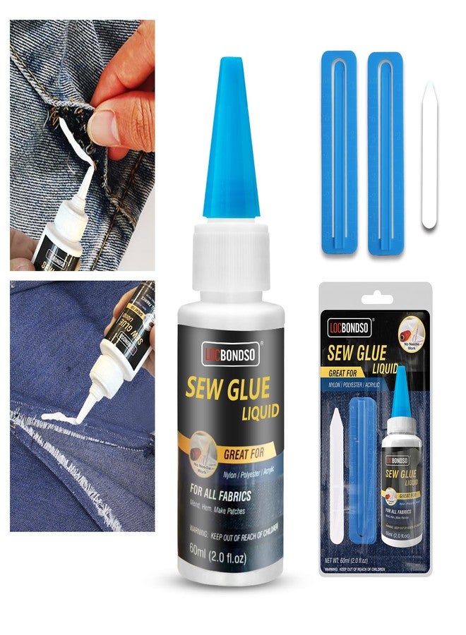 LOCBONDSO Fabric Glue, Liquid Stitch Fabric Glue for Clothing, 2 oz - Image 1