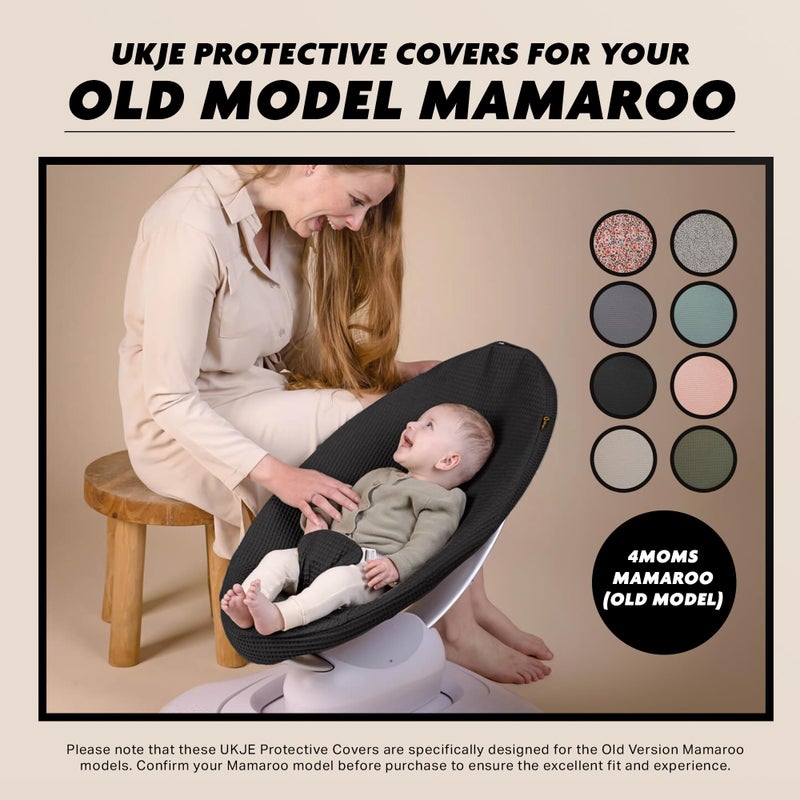 UKJE Liner Baby Rocker Cover, Compatible with 4moms MamaRoo 4 Old Model Before 2022, Baby Swing Cover, Bouncer Cover, Cover Swing Bouncer, Black - Image 5