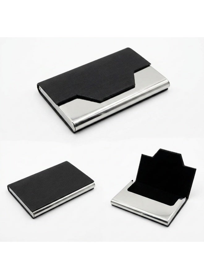 Professional Metal & Leather Business Card Holder - Slim Pocket Case for Credit Cards & IDs - Sleek Magnetic Closure Organizer - Image 5