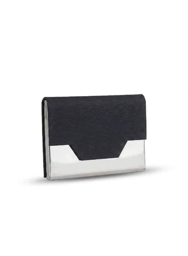 Professional Metal & Leather Business Card Holder - Slim Pocket Case for Credit Cards & IDs - Sleek Magnetic Closure Organizer - Image 2