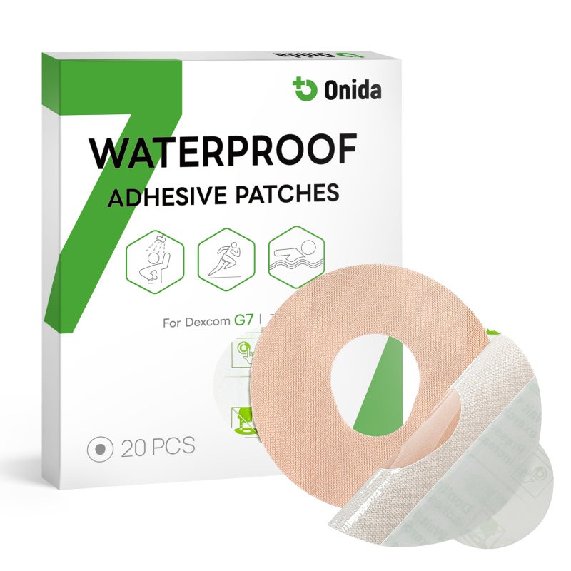 Onida Dexcom G7 Adhesive Patches 20PCS Over Patches for Dexcom G7 & Stelo CGM,Pre-Cut Adhesive Overpatches Waterproof, Continuous Glucose Monitor Sensor Cover - Image 1
