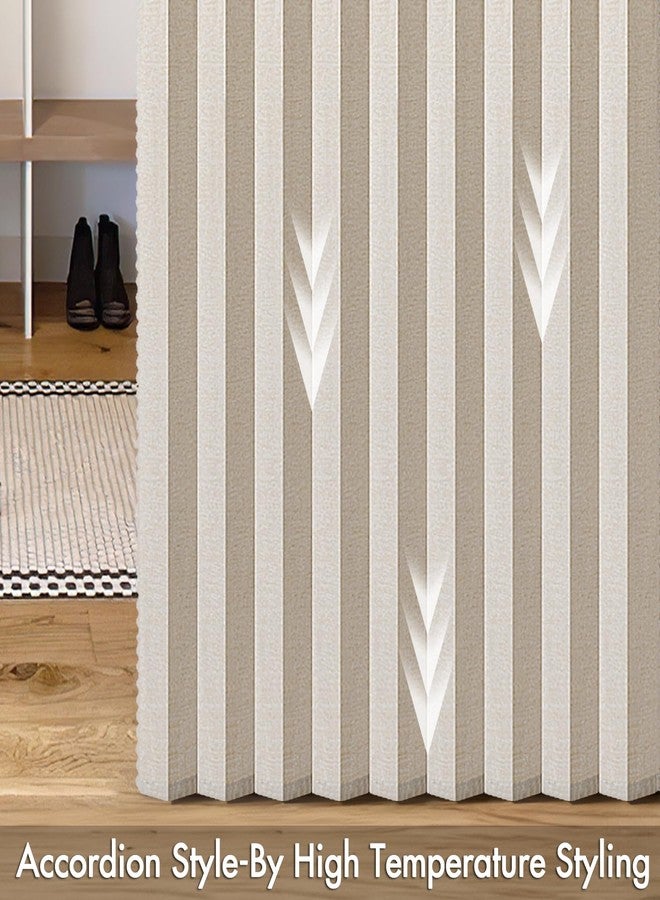 MIULEE Accordion Style Magnetic Folding Door Curtains for Doorways, Room Divider Pleated Curtain with Hooks,Privacy Cream Drapes for Closet/Living Room/Bedroom, Beige, W39 x L78 inches, 1 Panel - Image 5