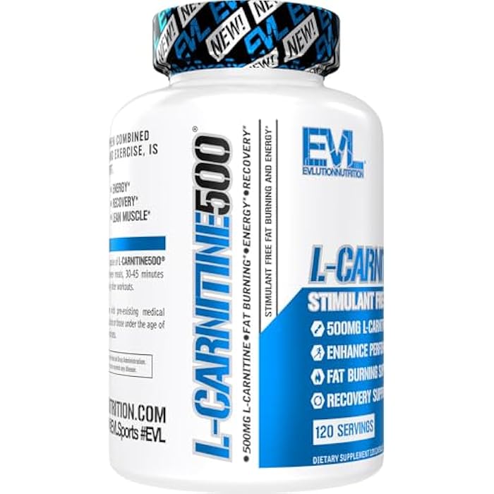 Evlution EVL L-Carnitine Supplement for Weight Loss Support - L carnitine 500mg Diet Pills for Weight Loss Lean Muscle Growth and Fat Burning Support with Stimulant Free L Tartrate - 120 Servings - Image 4