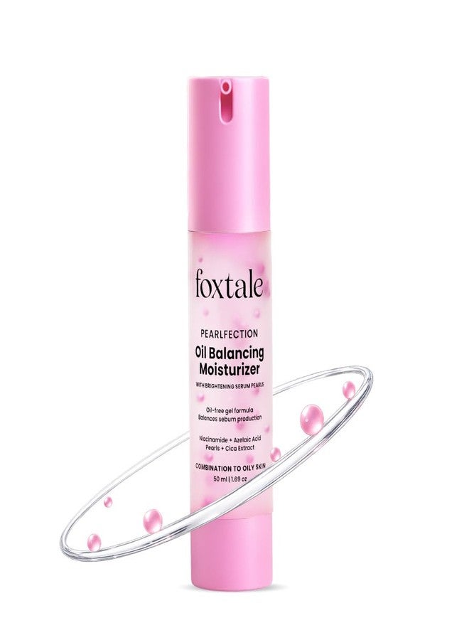 Foxtale Oil-Balancing Gel Moisturizer with Niacinamide, Azelaic Acid Pearls & Cica, 8hr Shine-Free Hydration, Lightweight, Sebum Control, For Oily & Acne-Prone Skin, 50 ml - Image 1