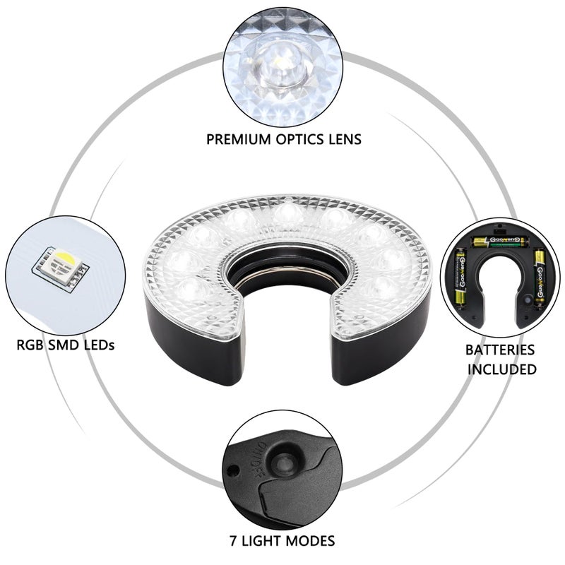 KINGTOP LED Golf Hole Lights with Lens, RGB Light Up Night Golf, Putting Green Cup Lights, Glowing in The Dark Lights for Golf Holes, EZ Install Great for Golfing Party Camping, 4-Pack - Image 2