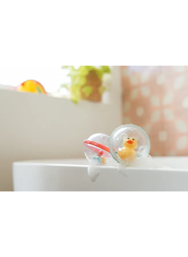 مونشكين Munchkin Float & Play Bubbles 2 Pack 4M+ Duck Baby Bath Toys with Rattle, Spin & Sensory Play Features