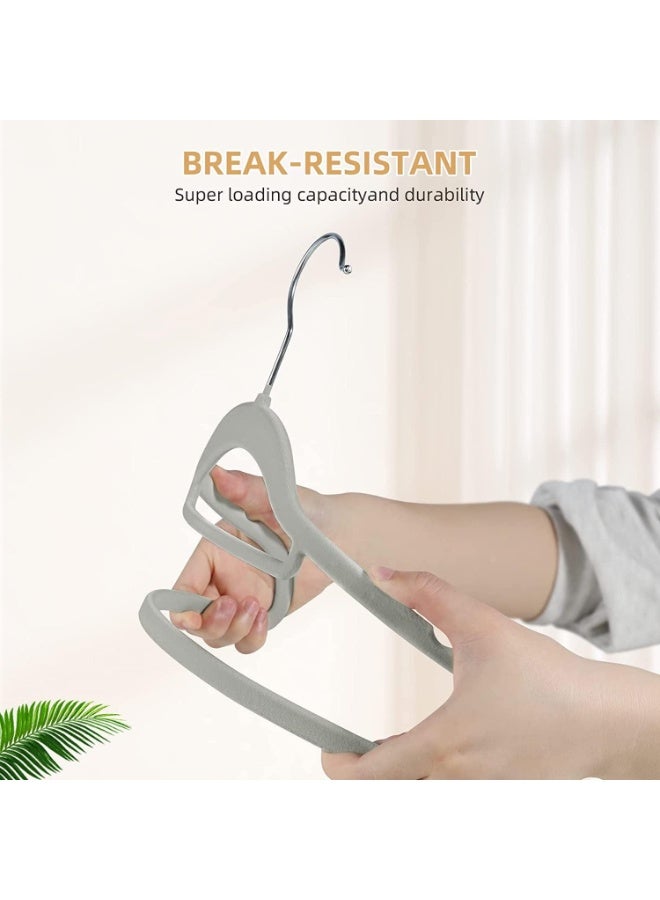 TYCOM Clothes Hangers (30 Pack) Velvet - Ultra Thin Space Saving Coats Clothes Hangers Non-Slip Suit Hangers with 360 Degree Swivel Hook Hold Up-to 5KG for Jackets, Pants, Dress- 30p Grey  - Image 5
