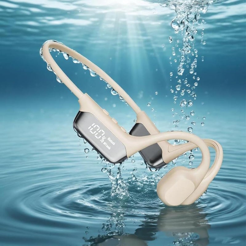 X spring Swimming Headphones, True Wireless Open Ear Headset with Built-in Storage, Underwater Waterproof Stereo Headphones for Pool Workouts and Triathlons - Image 1