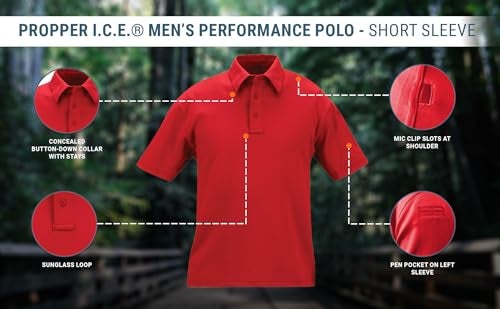 Propper Men's I.C.E. Men's Short Sleeve Performance Polo Shirt, Red, 4X-Large Regular - Image 4
