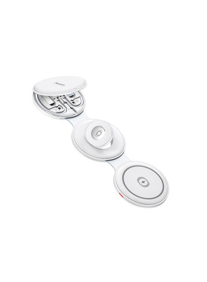 DS29 5 in 1 Foldable Wireless Charger for Phone / Watch / Earphone(White) - Image 1