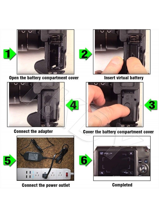 TKDY ACK-E12 Cameras Power Supply EOS M50 Dummy Battery LP-E12 DR-E12 DC Coupler Charger Kit, fit for Canon EOS M50 Mark II, M100 M200 M M2 M10, Kiss M, Kiss M2 Digital Camera. - Image 3