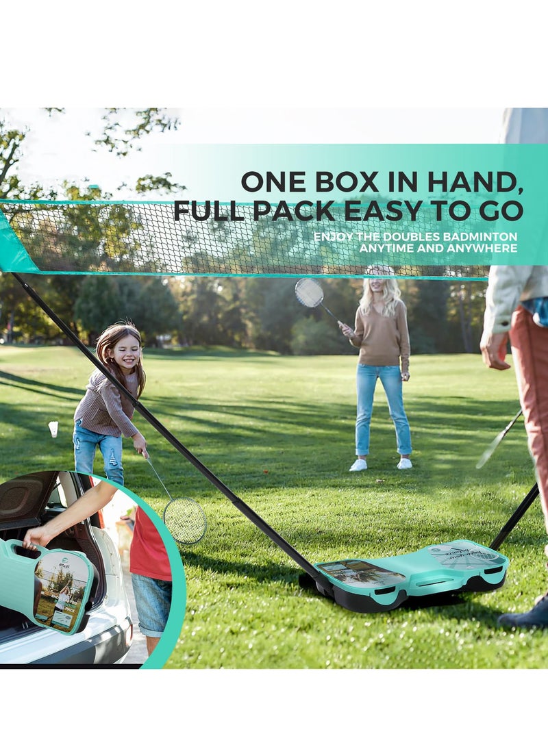 XiuWoo Badminton Set, with Net, ackets Shuttlecocks Combo for Kids & Family Portable, 4 Racket, 2 Birdies, Portable Storage Box, for Backyard Training, Beach, Park, Picnic Games - Image 5