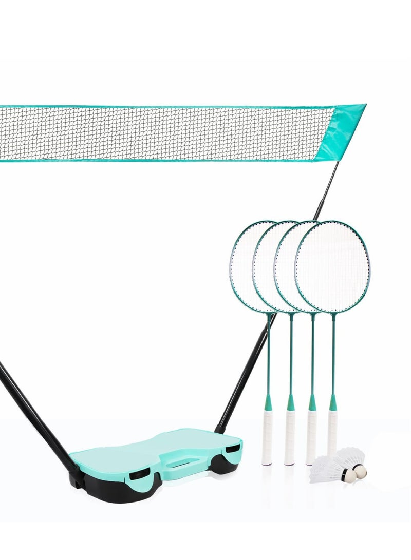 XiuWoo Badminton Set, with Net, ackets Shuttlecocks Combo for Kids & Family Portable, 4 Racket, 2 Birdies, Portable Storage Box, for Backyard Training, Beach, Park, Picnic Games - Image 1