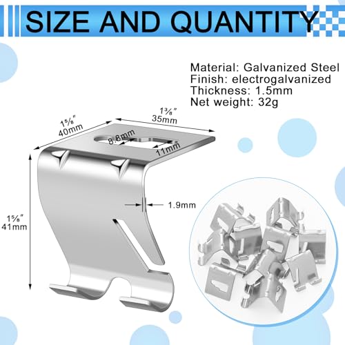 Shimeyao 10 Pcs Wire Mesh Cable Tray Ceiling Hanging Hook, Basket Tray Ceiling Support Hang Bracket, Galvanized Steel Hanging Hook for Network, Fiber Optic, Cabling Accessory - Image 2
