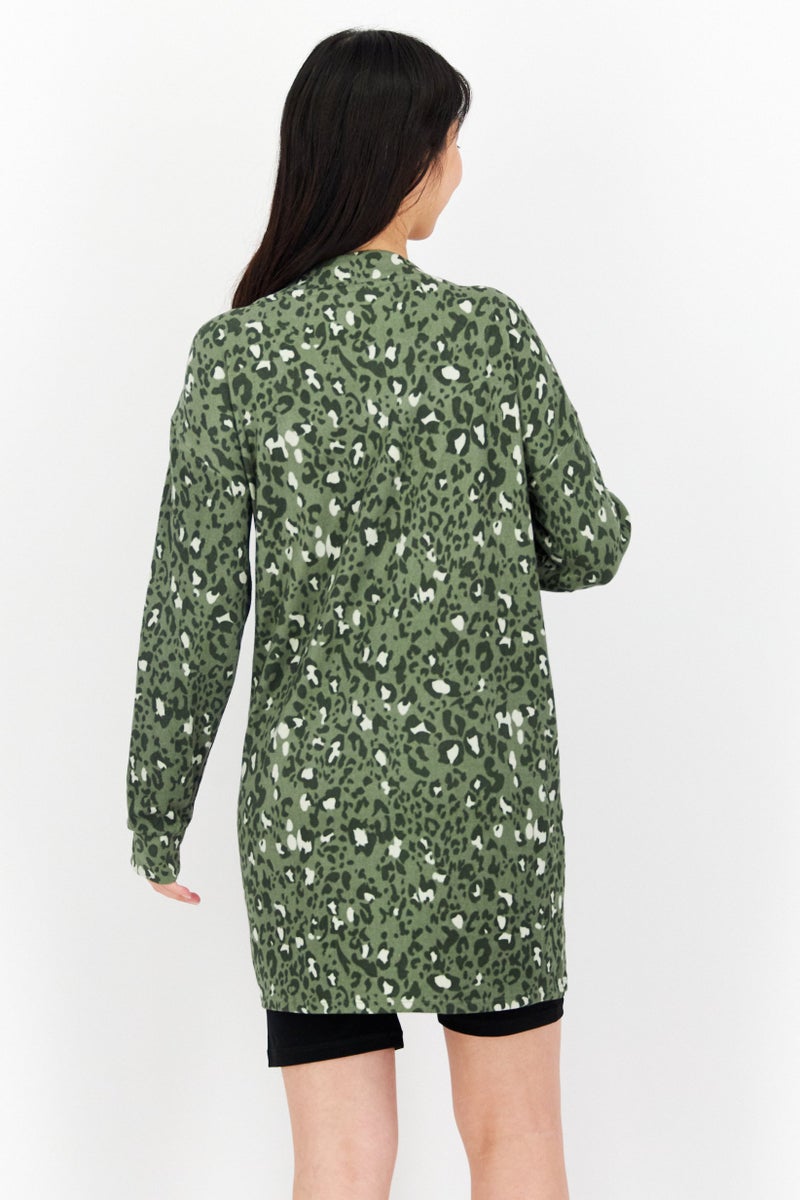 Jenni Intimates Women Allover Printed  Full Sleeves Pajama Top,  Olive Combo - Image 2