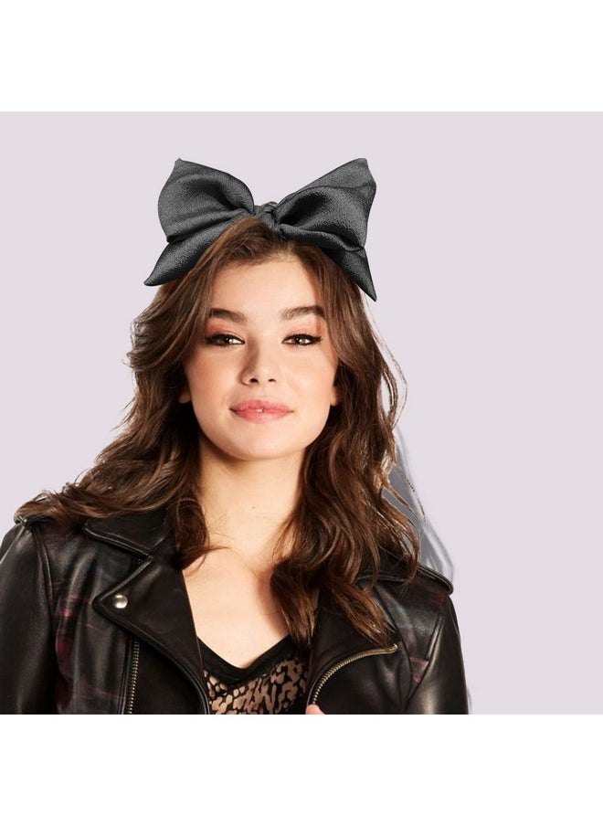 AEGYPIUS Knotted Bow Headbands - Wide Turban Headbands With Big Knot, Hair Hoop And Hair Accessories For Women And Girls (Black)  - Image 4