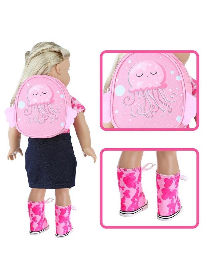 6 Pcs 18 Inch Doll Camping Tent Set And Accessories Including 18 Inch Doll Tent Doll Backpack Toy Camera And Doll Clothes And Doll Shoes Fits My Life Generation Journey 18 Inch Dolls