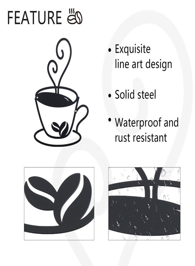 OYEFLY Coffee Cup Metal Wall Art, Vintage Metal Coffee Cup Wall Decor (style 1) - Image 3