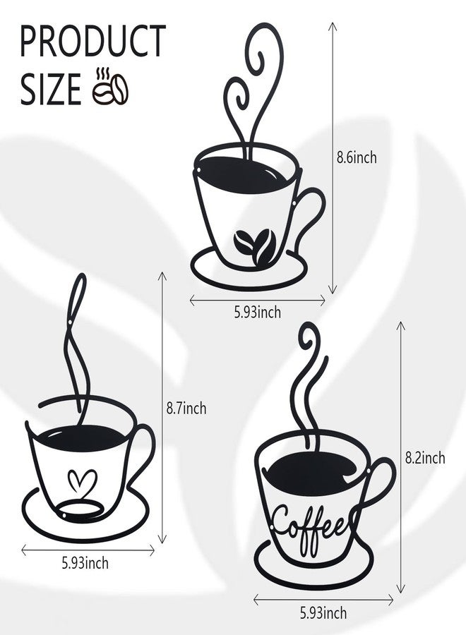 OYEFLY Coffee Cup Metal Wall Art, Vintage Metal Coffee Cup Wall Decor (style 1) - Image 2