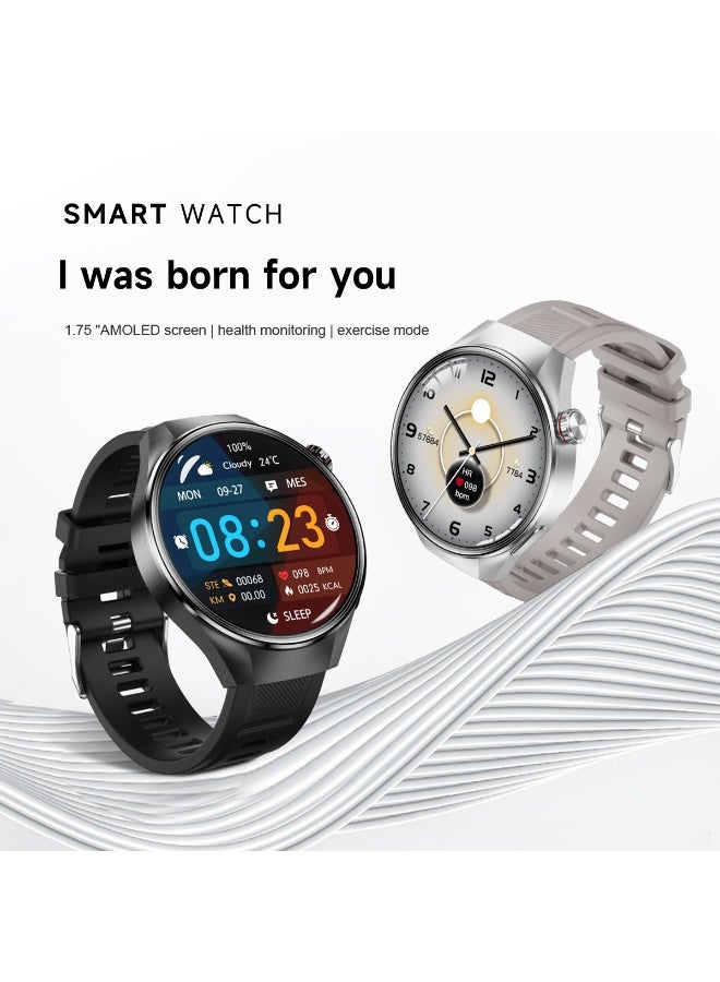 رولستيمي ساعة ذكية بلوتوث للرجال مقاس 1.75 بوصة/سوار ذكي ، الرد / إجراء المكالمات ، مراقبة النوم أثناء التمرين ، عالمية لأنظمة أندرويد وآي أو إس ، آر تي-جي 5 بلس - Image 2