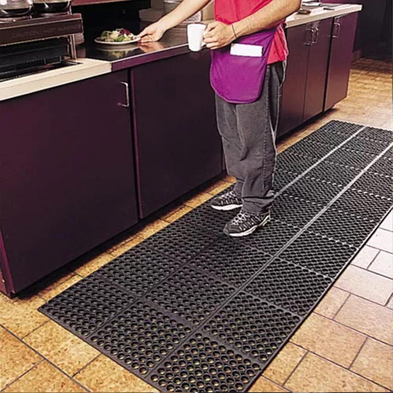 nanbowang Anti-Fatigue Rubber Floor Mat - Commercial Grade Grease Resistant Non-Slip Recycle Tyre Floor Mats for Restaurant Kitchen Bar Garden Outdoor Wet Area(24"X36") - Image 5