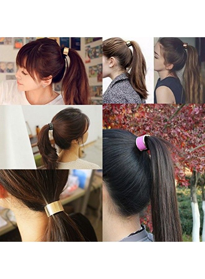 OULII Women Girl Punk Hair Ponytail Cuff Band Wrap Holder Tie Fashion Accessory (Black) - Image 5