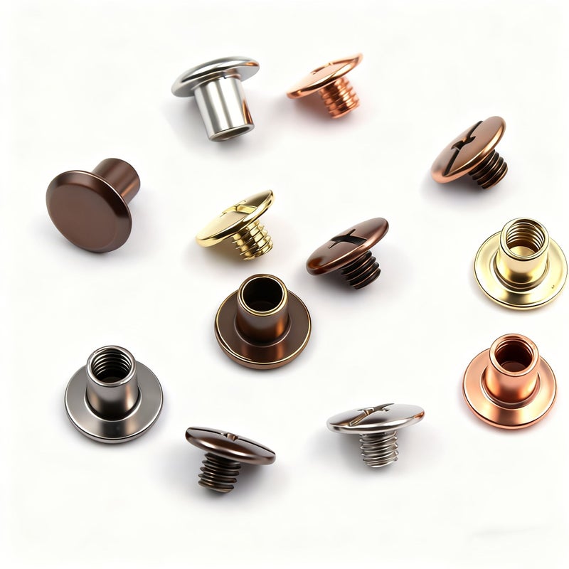 20 Sets Golden Chicago Screws M5 4mm Flat Slot Leather Rivet Bookbinding Post Nails For DIY Leather Craft - Image 4