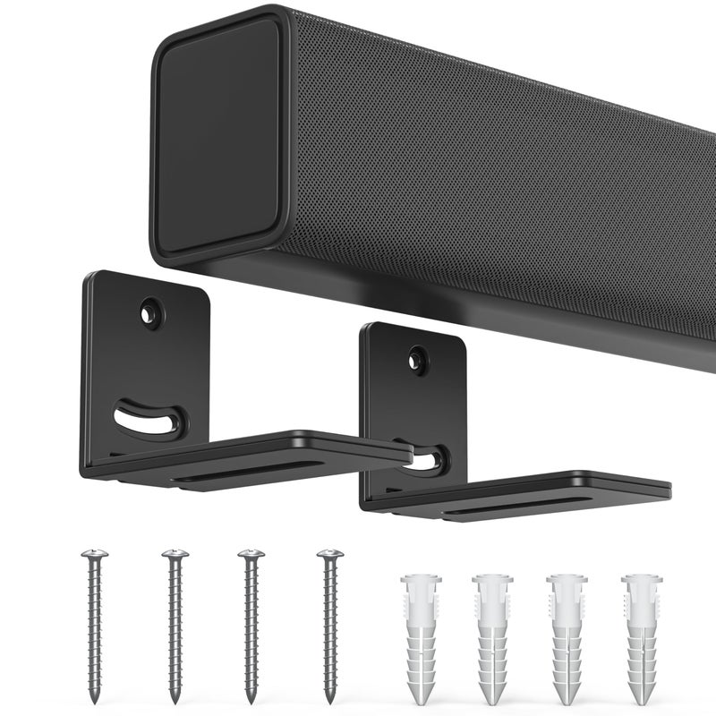USX MOUNT Soundbar Mount for Samsung, Sony, LG, Vizio, Bose, Onn & More Sound Bar Mounts-Universal Soundbar Mounting Bracket Under TV, Floating Speaker Wall Mount 1 Pair Soundbar Shelf - Image 1