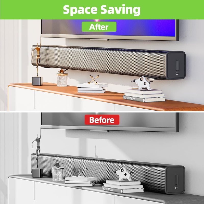 USX MOUNT Soundbar Mount for Samsung, Sony, LG, Vizio, Bose, Onn & More Sound Bar Mounts-Universal Soundbar Mounting Bracket Under TV, Floating Speaker Wall Mount 1 Pair Soundbar Shelf - Image 5