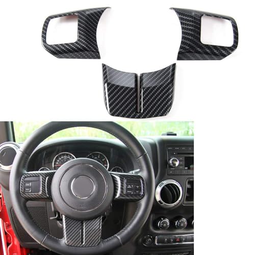 RT-TCZ for Jeep JK Interior Trim Kit Black, JKU Center Console Dashboard Panel Trim Cover for Jeep Wrangler JK JKU 2011-2017 Black ABS Carbon Fiber Interior Accessories 10pcs - Image 4