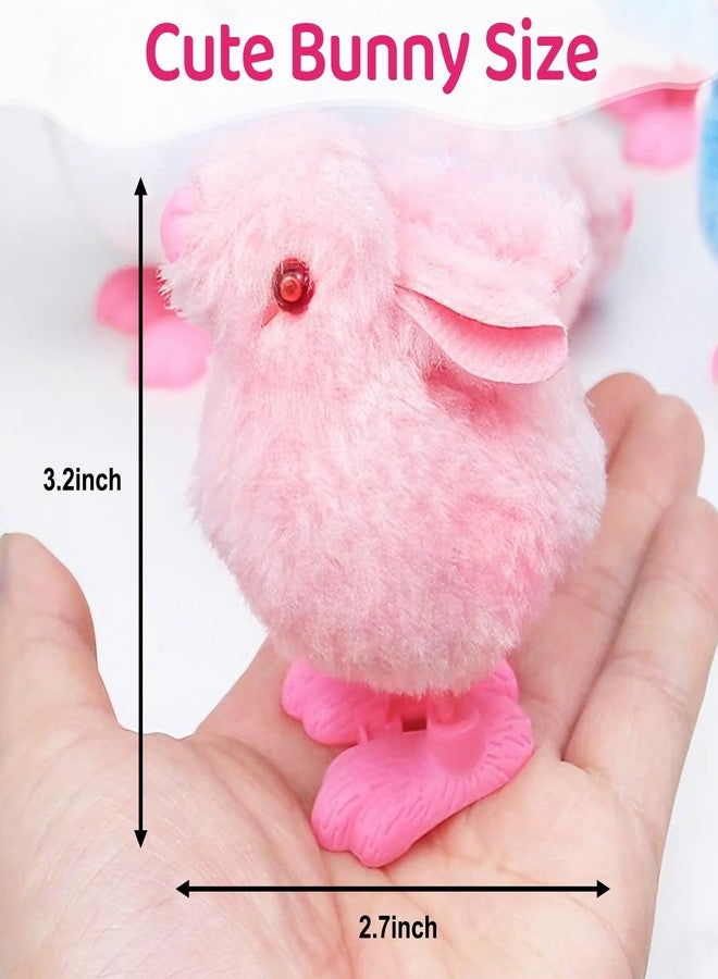 Babelshar 4 PCS Easter Wind Up Chick Toys Plush Jumping Bunny Toy Hopping Animals Clockwork Windup Rabbit Birthday Easter Basket Stuffers Party Favors for Kids Toddlers - Image 2