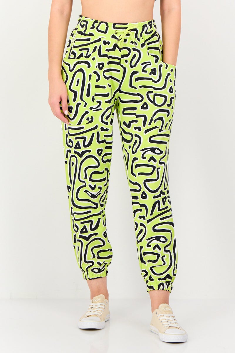 ONLY Jdy By Only Women Regular Fit Abstract Print Jogger Pants, Multicolor - Image 1