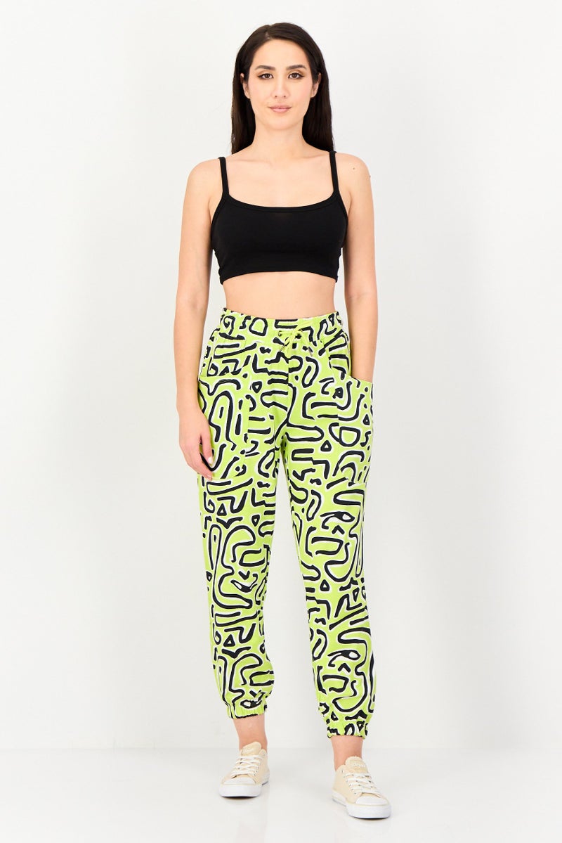 ONLY Jdy By Only Women Regular Fit Abstract Print Jogger Pants, Multicolor - Image 2