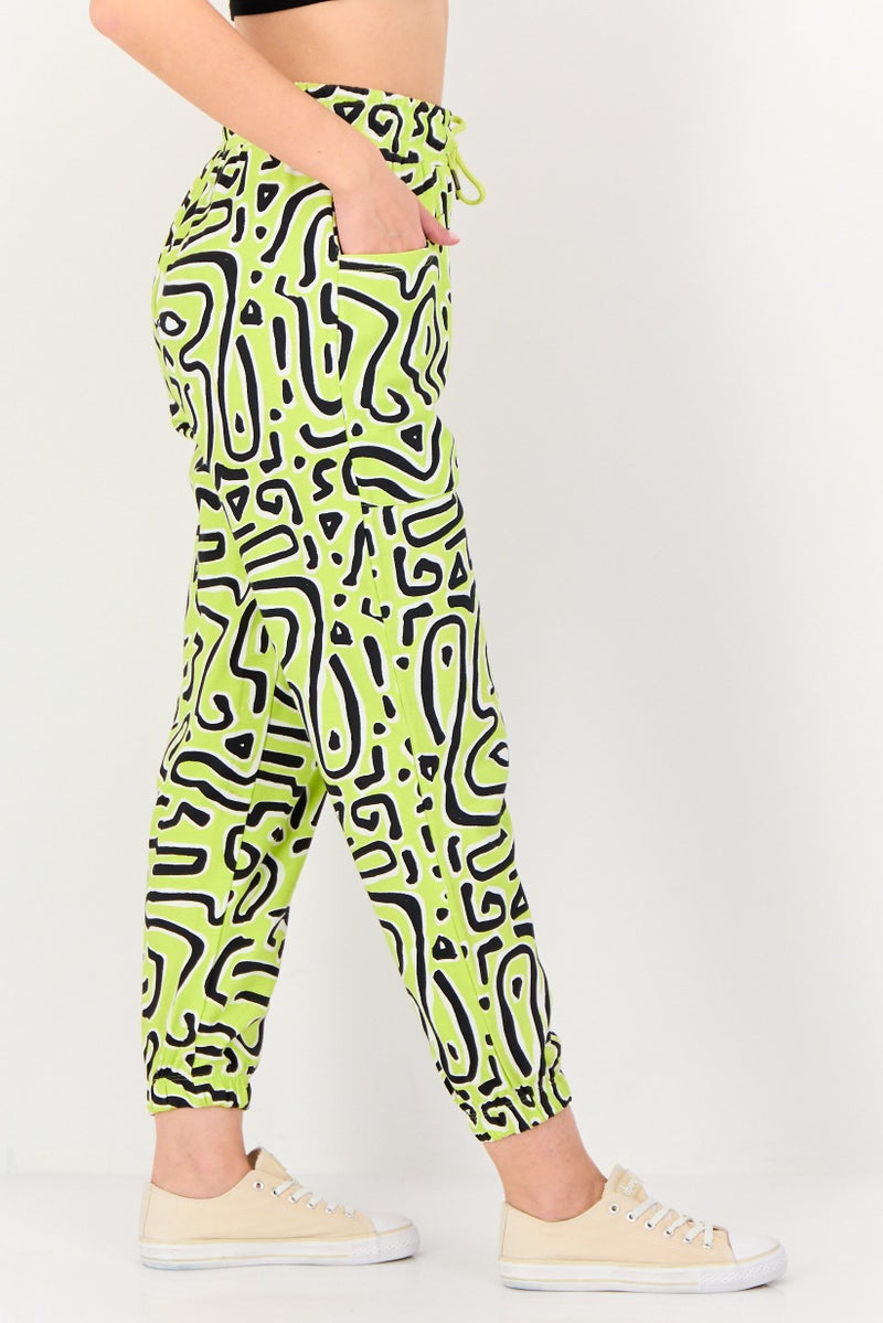 ONLY Jdy By Only Women Regular Fit Abstract Print Jogger Pants, Multicolor - Image 4