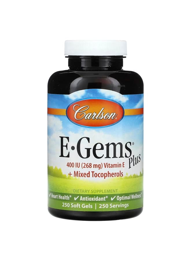 Carlson E-Gems Plus, 400 IU (268 mg), 250 Soft Gels