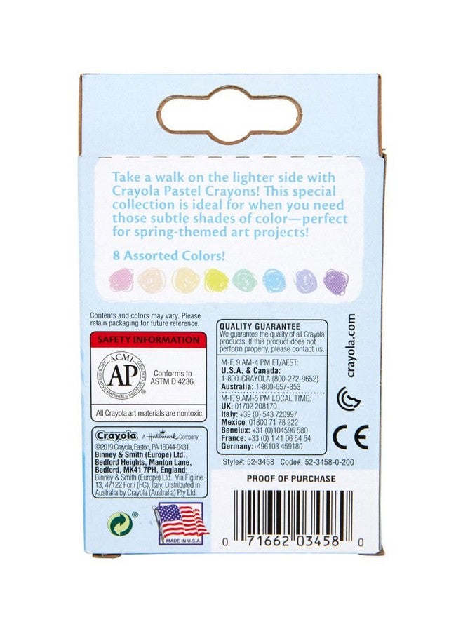 Crayola Pastel Crayons (8ct), Specialty Crayons for Kids, Art Supplies, Pair with Coloring Books, Gift for Kids, Ages 3, 4, 5 - Image 3