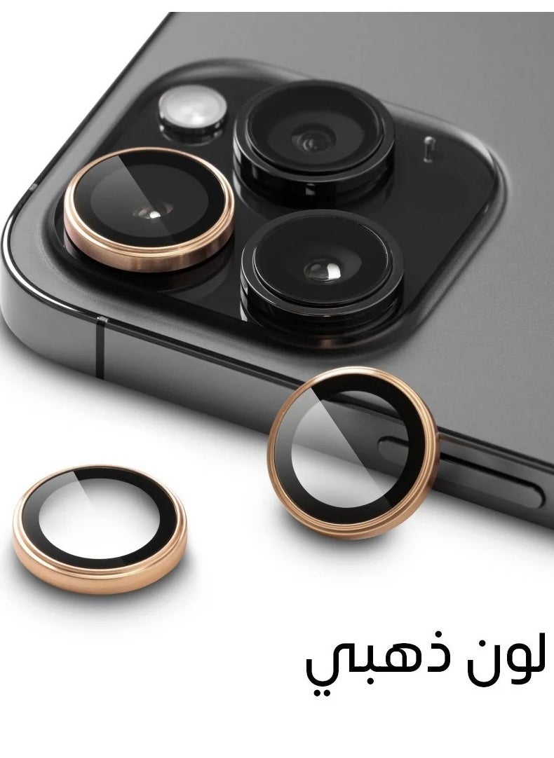 darc iPhone 14 pro and 14 Pro Max Camera Lens Protector Anti Fingerprint Gold  - Image 2