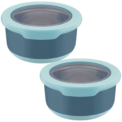 Turbid 420ML Stainless Steel Food Storage Set of- 2 Anti-Slip Containers for Meal Prep - Bento Lunch Box, Leakproof, BPA-Free, Snack Containers, Steel Single Layer Round Shape (2, 420ML) - Image 1