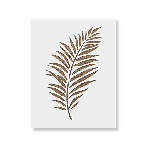 Stencil Revolution Single Palm Leaf Pattern Wall Stencil-Diy Wallpaper Alternative-Brighten Up Your Home With Our Single Palm Leaf Pattern Wall Stencil - Image 1