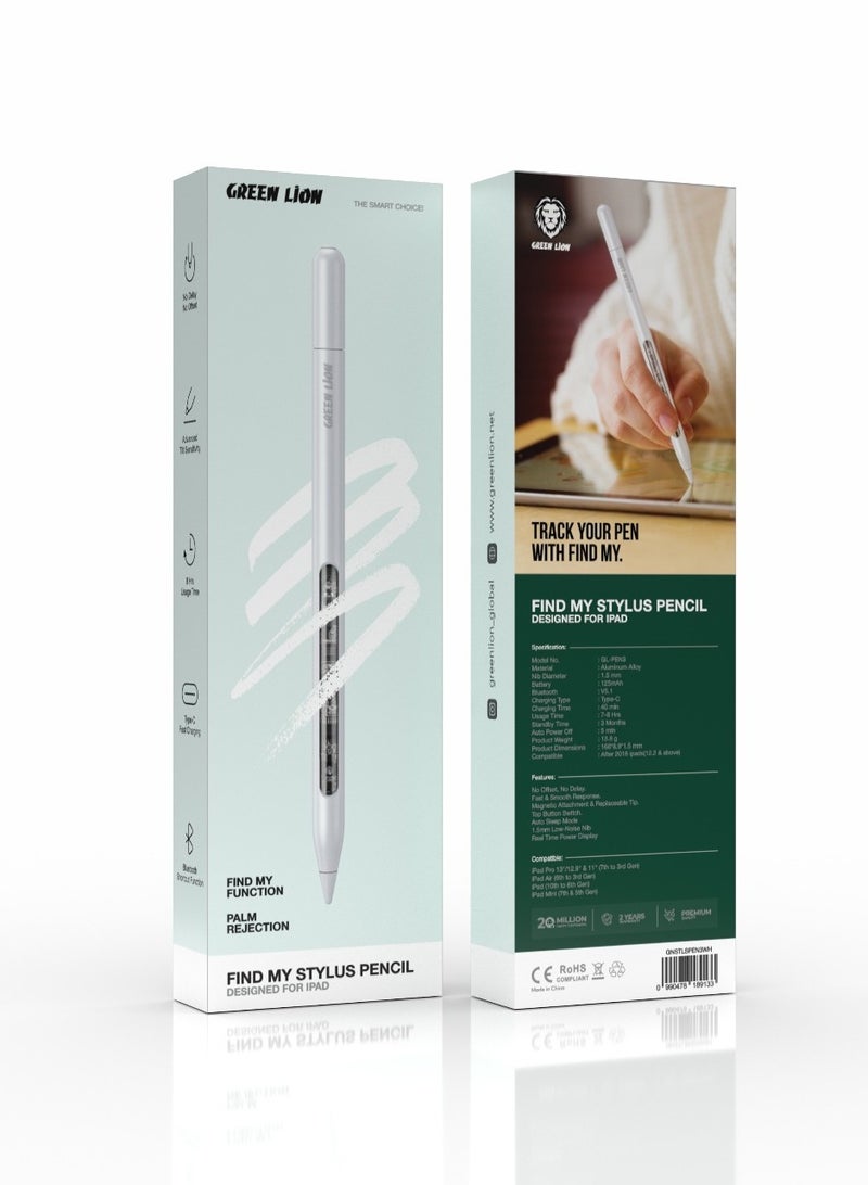 Beauenty Find My Stylus Pencil with Advanced Tilt Sensitivity  No Delay, No Offset / Universal Compatibility / iPad Compatible / 3 Months Standby Time / 130 mAh Battery Capacity / 1.5 mm Point Size / 5 min A - Image 2