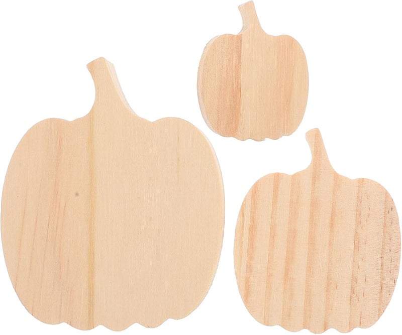 ABOOFAN 3pcs Wooden Pumpkin Block Unfinished Fall Themed Ornament for Thanksgiving and Halloween Home Decoration Create Festive Atmosphere Unique Design - Image 1