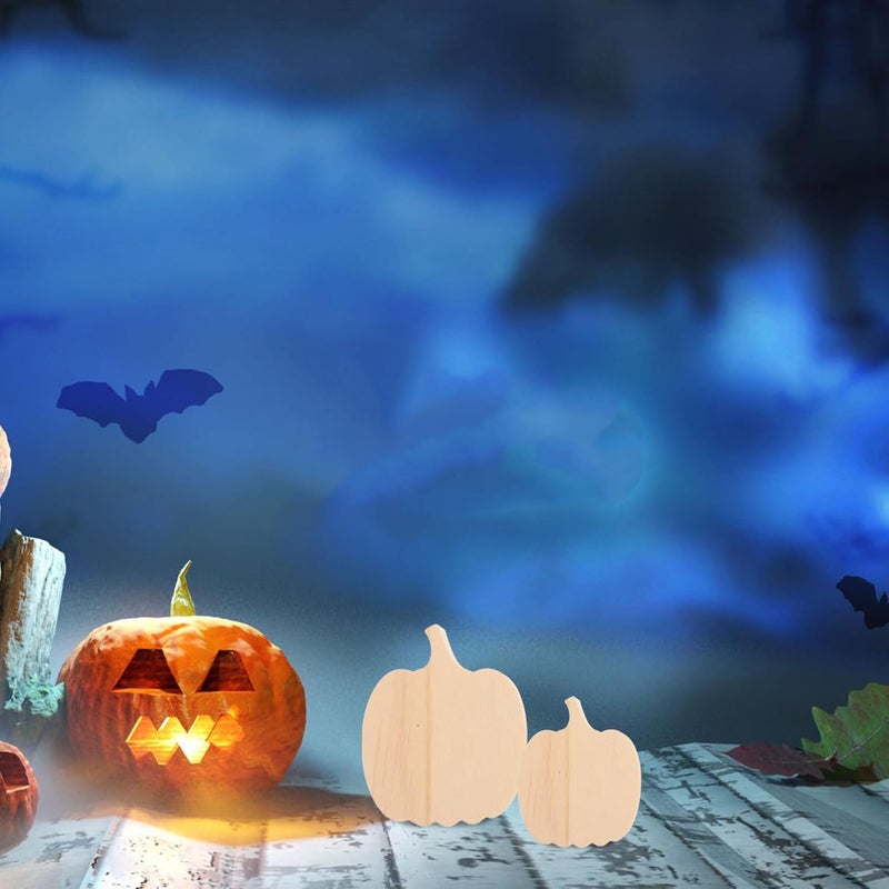 ABOOFAN 3pcs Wooden Pumpkin Block Unfinished Fall Themed Ornament for Thanksgiving and Halloween Home Decoration Create Festive Atmosphere Unique Design - Image 4