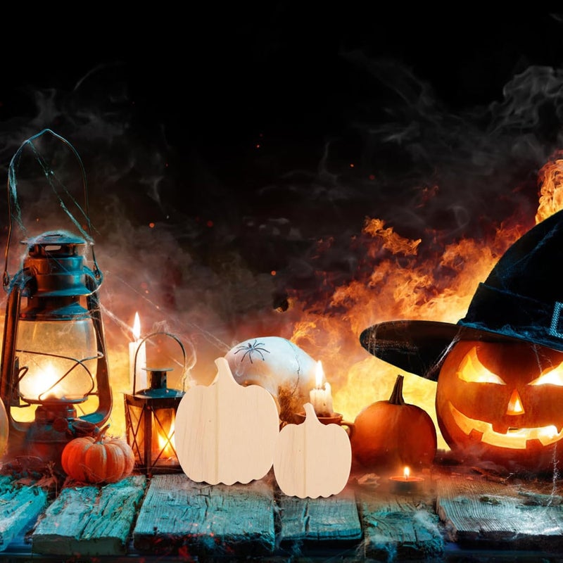 ABOOFAN 3pcs Wooden Pumpkin Block Unfinished Fall Themed Ornament for Thanksgiving and Halloween Home Decoration Create Festive Atmosphere Unique Design - Image 5